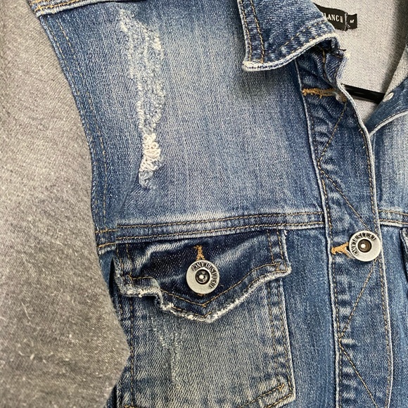 Jean Jacket with Sweater Like Sleeves - Picture 2 of 2